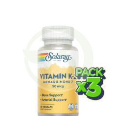 Pack 3x Vitamina K2 30 Cápsulas Solaray