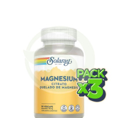 Pack 3x Magnésio 90 cápsulas solaray