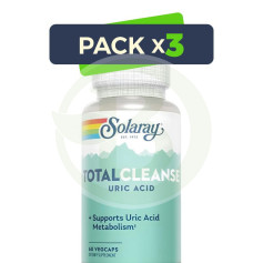 Pack 3x Total Cleanse Uric Acid 60 Cápsulas Solaray