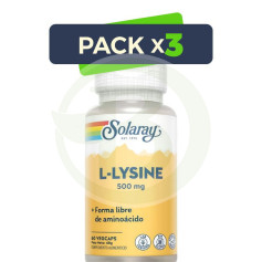 Pack 3x L-lisina 500Mg. 60 Cápsulas Solaray