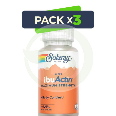 Pack 3x Super Ibuactin 60 Cápsulas Solaray