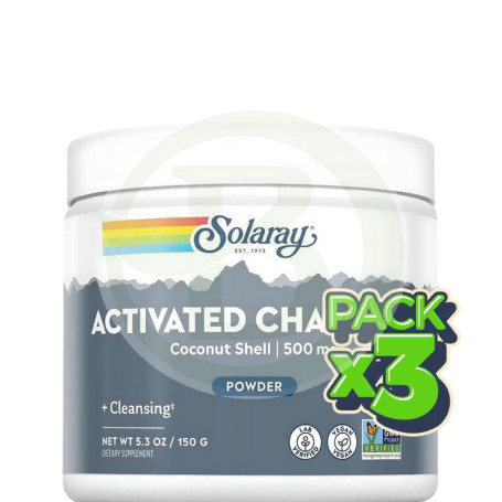 Pack 3x Carbón Activo 75Gr. Solaray