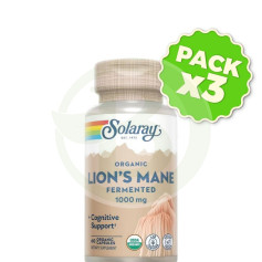 Pack 3x Juba de leão 500Mg. 60 Cápsulas Solaray