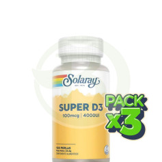 Pack 3x Super D3 4000Ui 100 Solaray Pearls