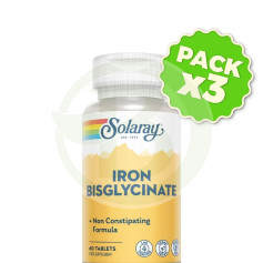 Pack 3x Bisglicinato de Ferro 60 Comprimidos Solaray