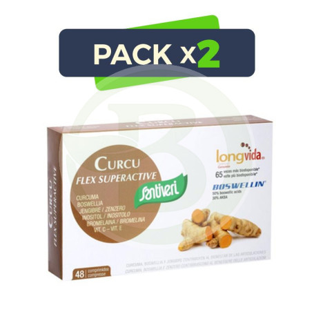 Pack 2x Curcu Flex Superactive 48 Comprimidos Santiveri