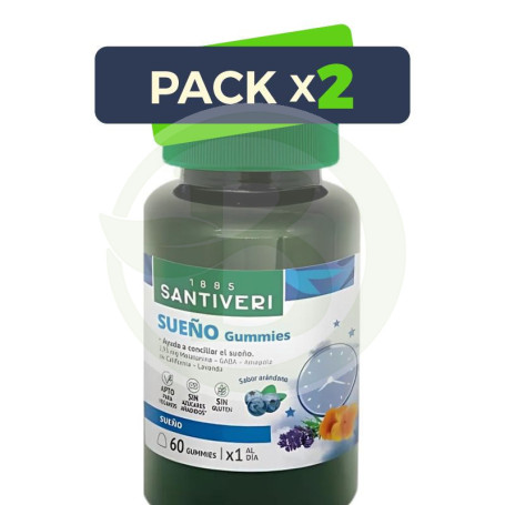 Pack 2x Sueño Gummies 60 Gominolas Masticables Santiveri
