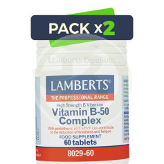 Pack 2x Complexo de Vitaminas B-50 60 Comprimidos Lamberts