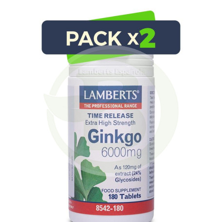 Pack 2x Ginkgo Biloba Extra Alta Potencia Lamberts