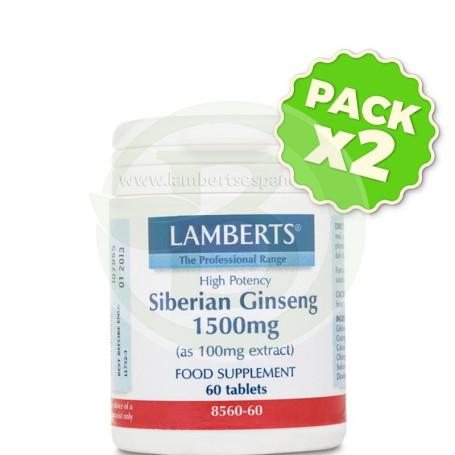 Pack 2x Ginseng Siberiano 1500Mg. Lamberts
