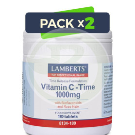 Pack 2x VITAMINA C 1000Mg. 180 LS TABLETAS LAMBERTS