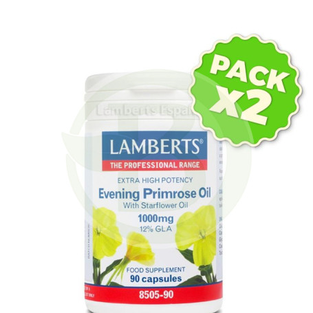 Pack 2x Aceite de Prímula y Borraja 1.000Mg. 90 Cápsulas Lamberts