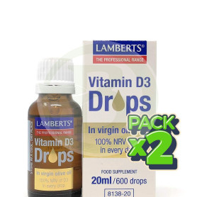 Pack 2x Vitamina D3 20Ml. Lamberts
