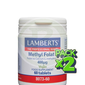 Pack 2x Methyl Folate 400Μcg 60 Comprimidos Lamberts