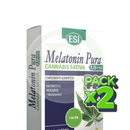 Pack 2x Melatonin Pura 1,9Mg con Cannabis 30 Microtabletas Esi