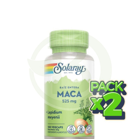 Pack 2x Maca 525Mg. 100 Cápsulas Solaray
