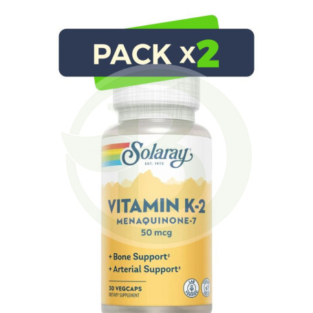 Pack 2x Vitamina K2 30 Cápsulas Solaray