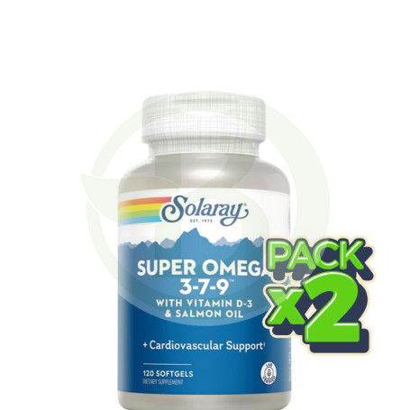 Pack 2x Super Omega 3-7-9 120 Perlas Solaray