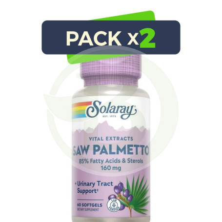 Pack 2x Saw Palmetto 60 Perlas Solaray