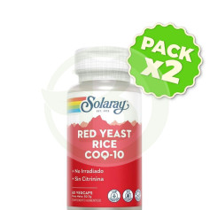 Pack 2x Arroz de fermento vermelho mais Q10 60 cápsulas Solaray