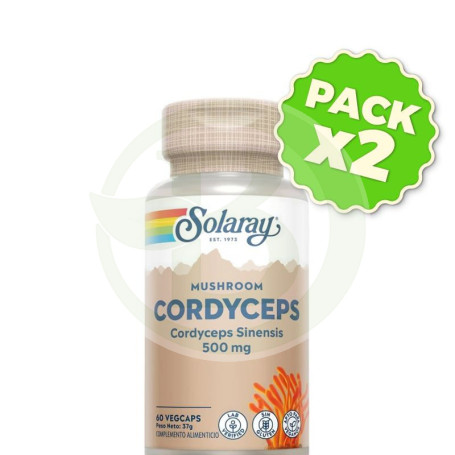 Pack 2x Cordyceps Fermented 500Mg. 60 Cápsulas Solaray