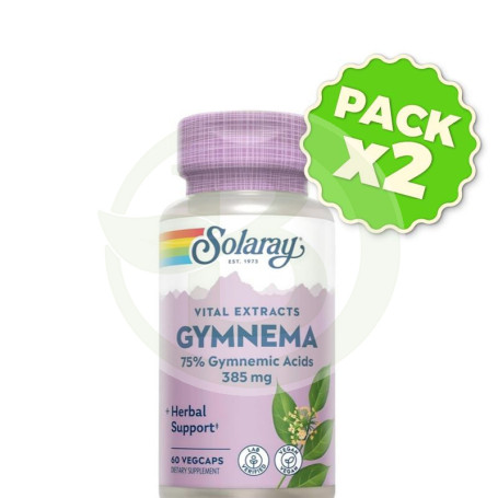 Pack 2x Gymnema 385Mg. 60 Cápsulas Vegetales Solaray