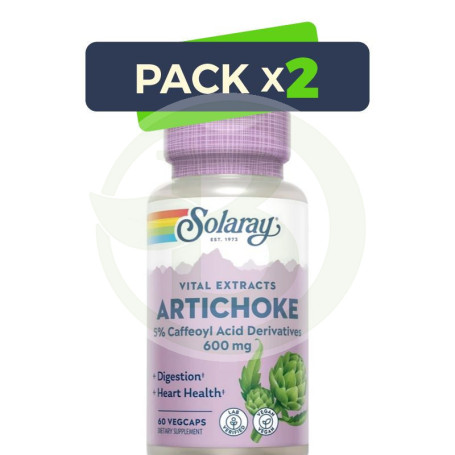 Pack 2x Artichoke (Alcachofa) 300Mg. 60 Cápsulas Solaray