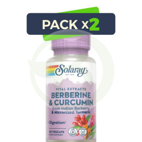 Pack 2x Berberine & Curcumín 600Mg. 60 Cápsulas Vegetales Solaray