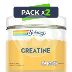 Pack 2x Creatina em Pó sem Sabor 225G Solaray
