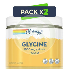 Pack 2x Glycine em Pó 1000Mg 400G Solaray