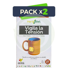 Pack 2x Herbodiet Vigila la Tensión 20 Filtros Nova Diet