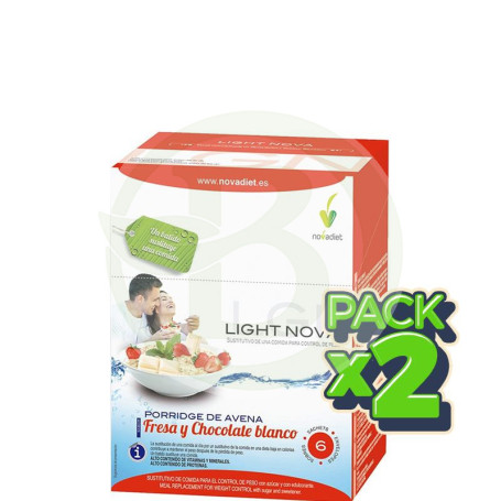 Pack 2x Light Nova Porridge Fresa 6 Sobres Nova Diet
