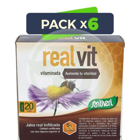 Pack 6x Realvit Vitaminada 20 Viales Santiveri