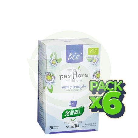 Pack 6x Sanaflor Pasiflora Bio 20 Filtros Santiveri