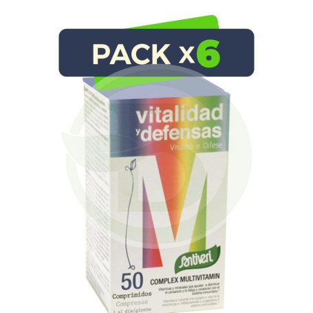 Pack 6x Vitaminas Complex Miltivitamin 50 Comprimidos Santiveri
