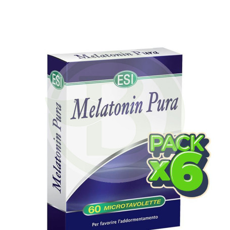 Pack 6x Melatonina Pura 1.9Mg. 60 Tabletas Laboratorios ESI