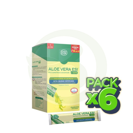Pack 6x Zumo Aloe Vera Forte con Mirtilo 24 Pocket Drink Esi