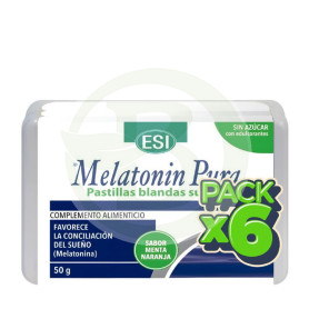 Pack 6x Melatonin Pura 1Mg Pastillas Blandas Suizas 50G Esi