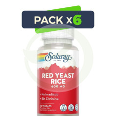 Pack 6x Arroz de fermento vermelho 45 cápsulas Solaray