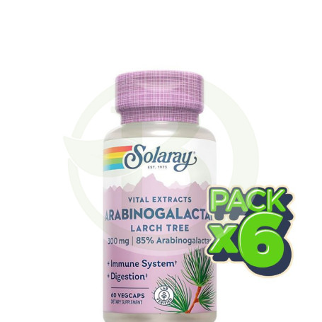 Pack 6x Arabinogalactano 60 Cápsulas Vegetales Solaray