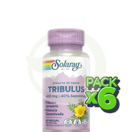 Pack 6x Tribulus 450Mg. 60 Cápsulas Solaray