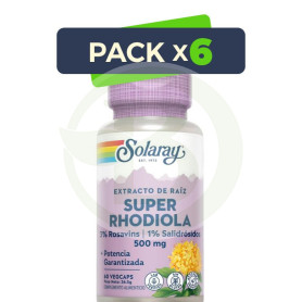 Pack 6x SUPER RHODIOLA 60 CAPSULAS VEGETALES SOLARAY