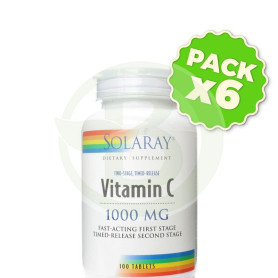 Pack 6x Vitamina C 1.000Mg. 100 Comprimidos Solaray