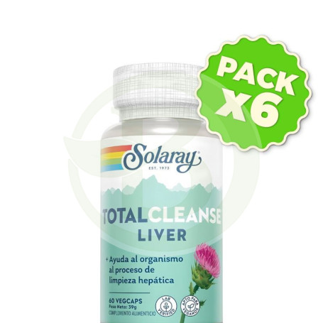 Pack 6x Total Cleanse Liver 60 Cápsulas Solaray