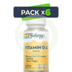 Pack 6x Vitamina D3 400IU 120 Solaray Pearls