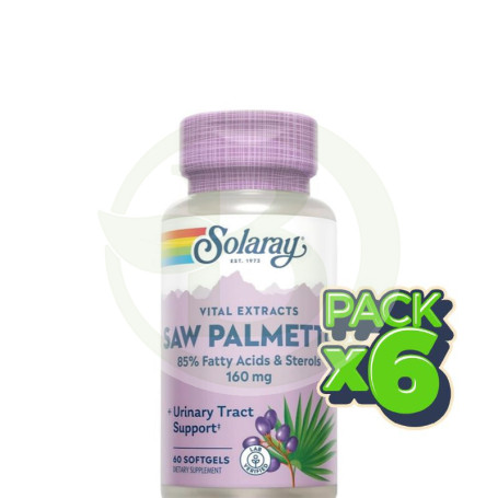 Pack 6x Saw Palmetto 60 Perlas Solaray