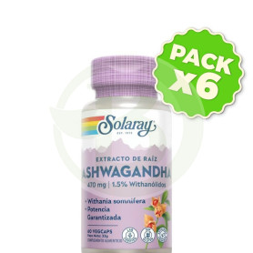 Pack 6x Ashwagandha 470Mg. 60 Cápsulas Solaray