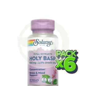 Pack 6x Holly Basil 450Mg. 60 Cápsulas Solaray