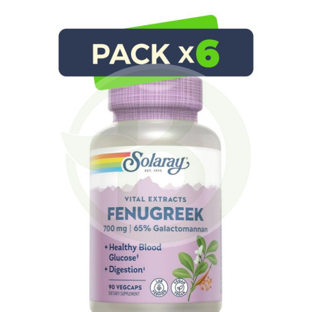 Pack 6x Fenugreek (Fenogreco) 350Mg. 90 Cápsulas Vegetales Solaray