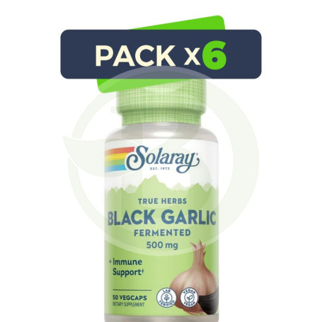 Pack 6x Black Garlic Bulb 50 Cápsulas Solaray